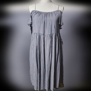 Little White Lies Gingham Off Shoulder Dress XS